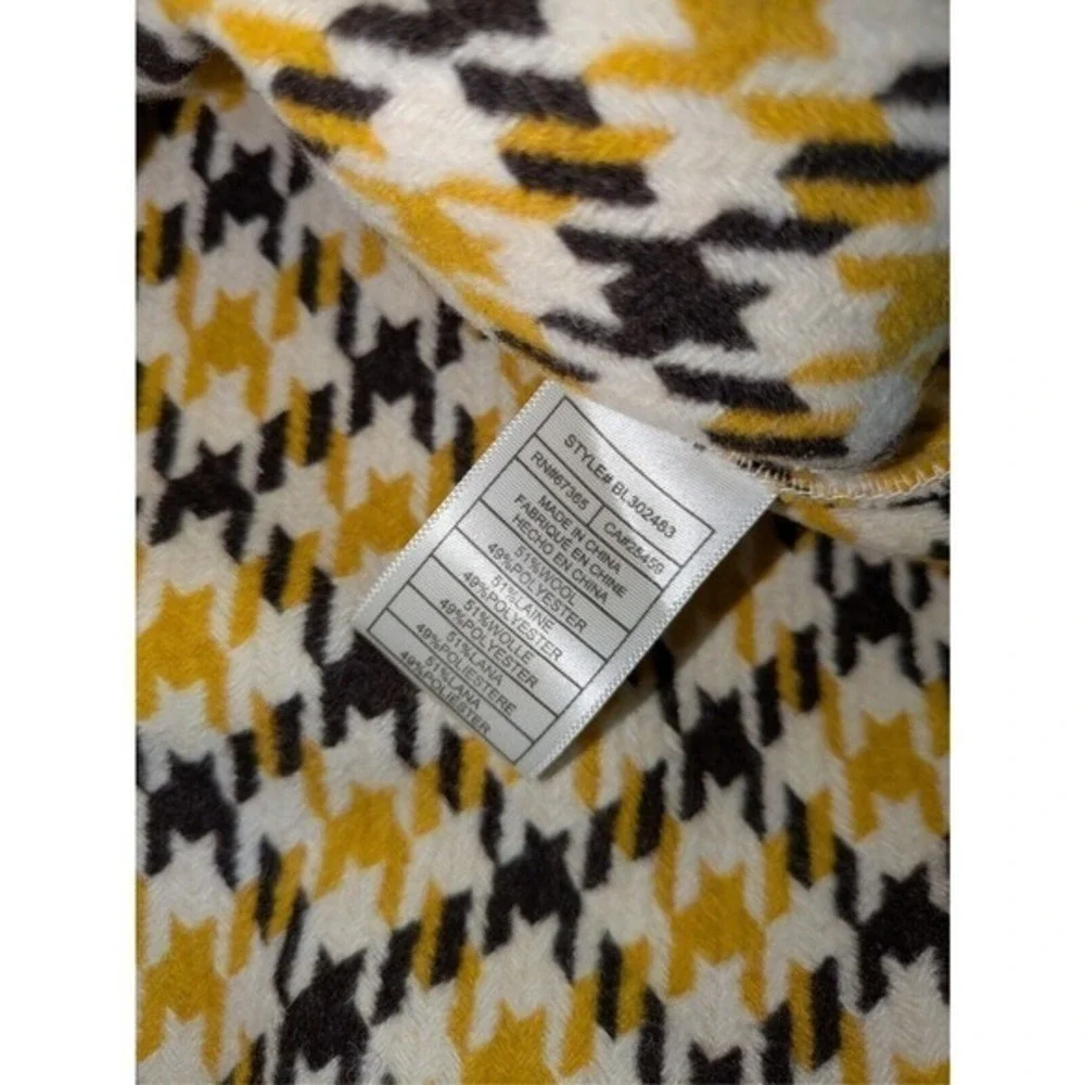 BB‎ Dakota Shacket Womens Medium Houndstooth Snaps Wool Blend Jacket Shirt Fall